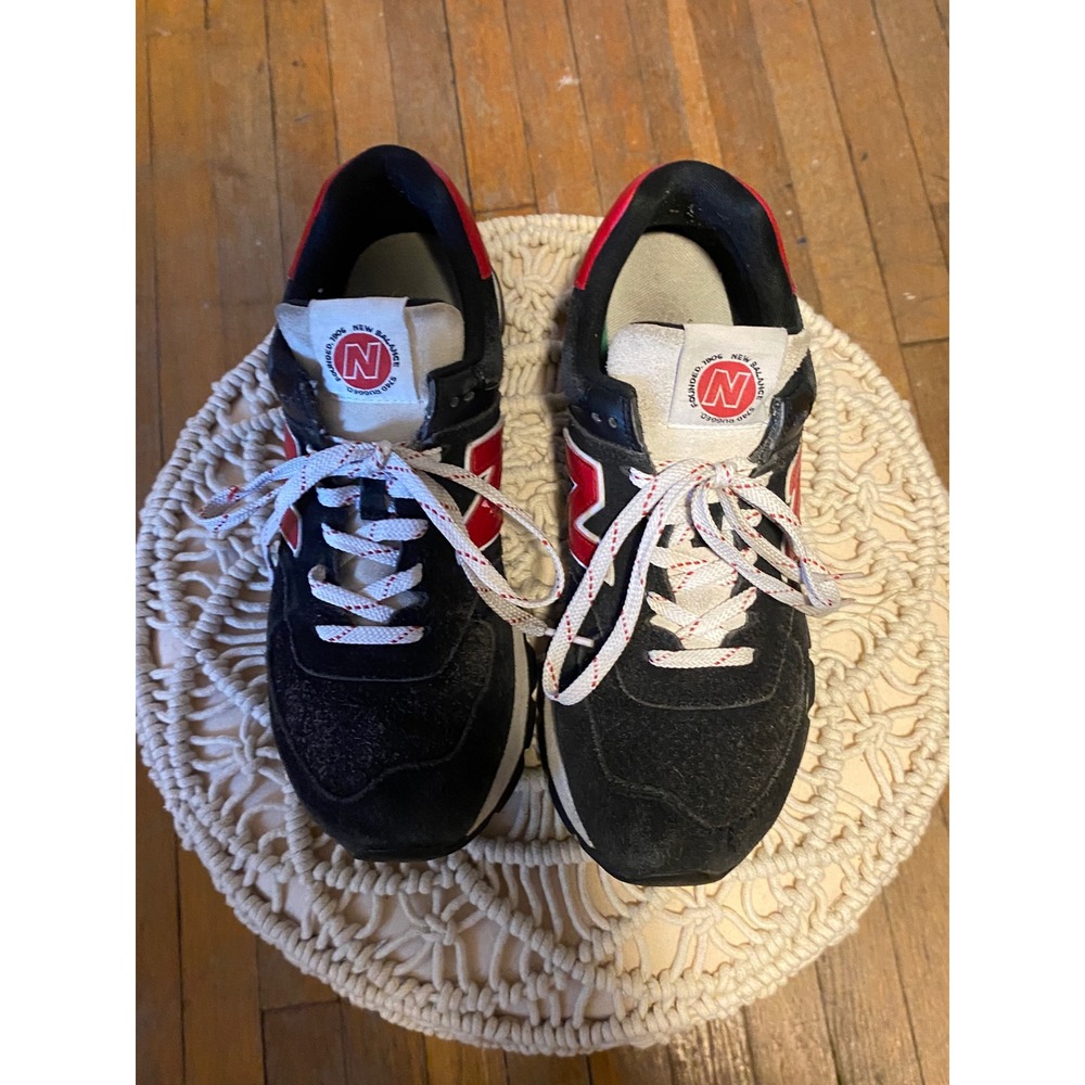 New Balance 574 Sneakers Black Red Suede Low Top ENCAP (Mens 8.5 | Women's 10) - Picture 11 of 12